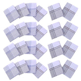 Kuber Industries Handkerchiefs | Soft Cotton | Hankies for Mans | Hankies for Boys | Lining Check | Rumal for Mans | Boys | Wicking Sweat | Set of 24 | White